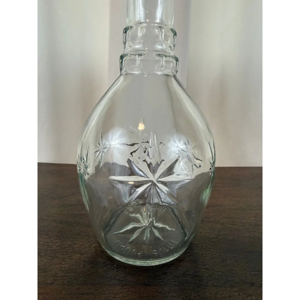 VTG Clear Glass MCM Atomic Starburst‎ Decanter/Bottle with Stopper 10.5